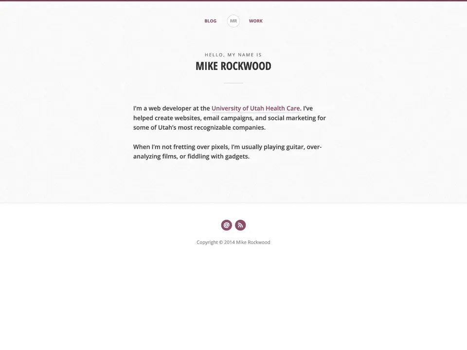 Screenshot of mikerockwood.com version 3